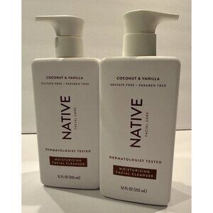 2 X Native Coconut & Vanilla Moisturizing Facial Cleanser Facial Care 12 oz *3B